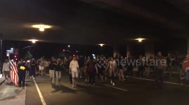 Anti-Trump protest in California spills over onto 'freeway'