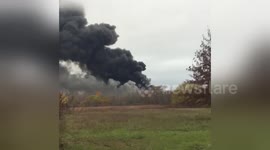 Newsflare Edit - View of the fire at Bethlehem Steel from South Buffalo, NY