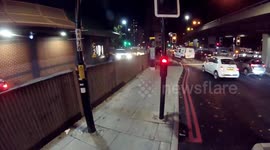 Fireworks fired over the A12 near Bow Roundabout