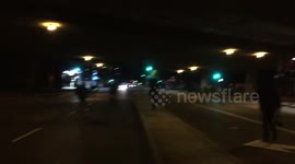 Protestors take to the streets in Berkeley after Donald Trump's election