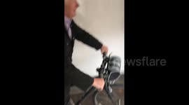 Newsflare Edit - Grandad face plants after telling grandchildren he can ride bike better than them