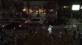 Anti - Trump Protests head up Pike Ave