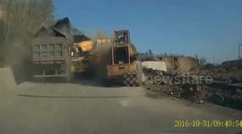 Lorry overtaking causes pile-up in turning