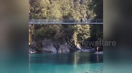Newsflare Edit - Backflipping into Icecold glacial waters from a very high bridge!