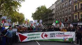 Demonstration for a free Sahara, Madrid, Spain