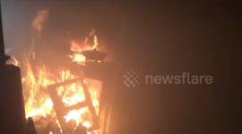 House owner using phone to light gas leaking kitchen causes fire