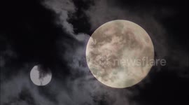 Super Moon and night clouds