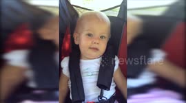 Girl, 1, makes good use of the word 'no' shortly after learning it