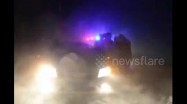 Dozens of people get trapped in strong wind and heavy snow