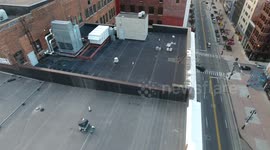 Detroit rooftop drone rescue