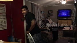 Man comes up with VERY bizarre way to turn on the light
