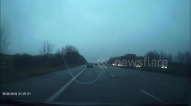 Road rage Mercedes brake checks van on A1