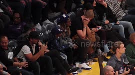 Rapper Lil Wayne spotted at basketball match in Los Angeles