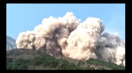 Mountainside blown up to make way for quarry