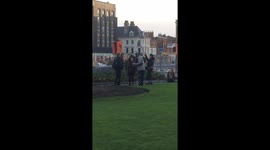 Jeremy Kyle's Security Guard Intervenes Before Protest Violence Erupts