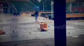 Powerful, sudden storm hits Aberystwyth University Campus