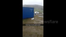Newsflare Edit - Major storm, possible tornado, hits central Wales, UK