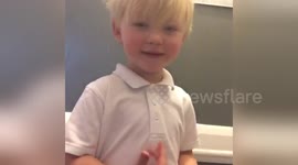 Child tries singing 'figgy pudding' but says something else instead...