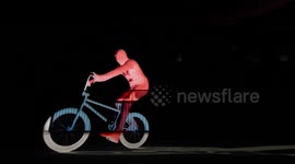 Funny Viral LED Suit with BMX Bike