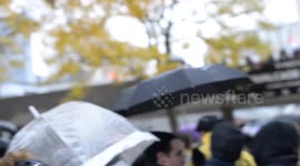 Donald Trump protesters clashed with Donald Trump supporters at a march in downtown Toronto on Saturday afternoon