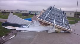 Storm Angus destroys mobile home at Camber Sands