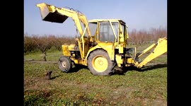 excavator trying to do wheelies