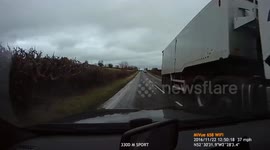 UK Bad Drivers : Corsa cuts up HGV in near miss.