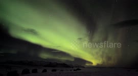 Beautiful Aurora Borealis timelapse over Iceland