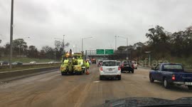 I57 semi tipped over chicago