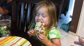 My Daughter Sleepeating Pizza