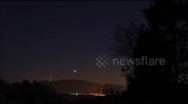 Venus setting behind Ben Bulben mountain in Ireland