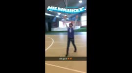 Mum makes more than a dozen incredible basketball shots in under 30 minutes