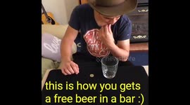 This is how you gets a free beer in a bar:) ( bar trick )
