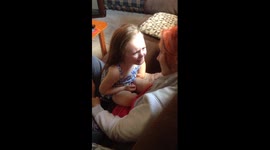 Little girl doesn't want to eat meat.