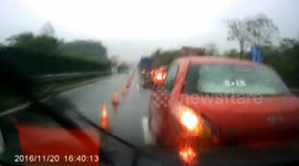 Car crash in raining day