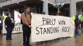 'Stand With Standing Rock' Rally in Philadelphia in Thomas Paine Plaza