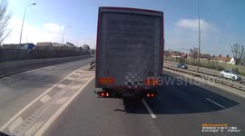 Stopped and reversing lorry on A13
