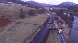 Ballater Link Road to Braemar not ready for Ski Weekend Storm Frank Unedited Footage