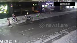 Dozens of heavily-armed firefighters chase a thief