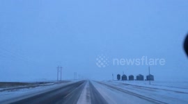 Thick fog and winter storm hit North Dakota