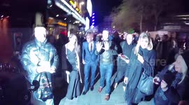 Mo Farah and Jimmy Carr at the 'I Am Bolt' film premiere