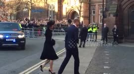 Duke and Duchess of Cambridge arrive at Duke of Westminster's memorial
