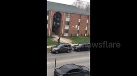 Newsflare Edit - Man rides unicycle near Ohio State University during 'shooter lockdown'