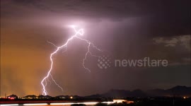 Intense lightning over Tucson, Arizona