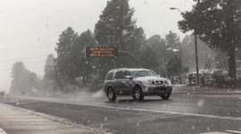 Winter storm in Flagstaff, Arizona