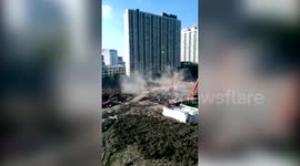 Horrific scene after 170ft tall crane collapsed killing five workers