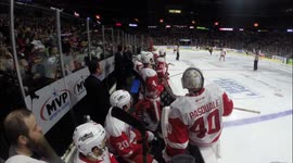 Grand Rapids Griffins Teddy Bear Toss from the bench