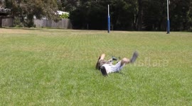 Drone hits sunbathing man