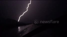 Lightning appears to strike the same place nine times