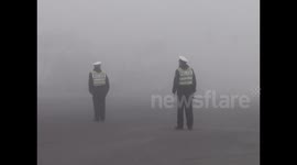 Novice in heavy fog carriages instantly be lifted to fly